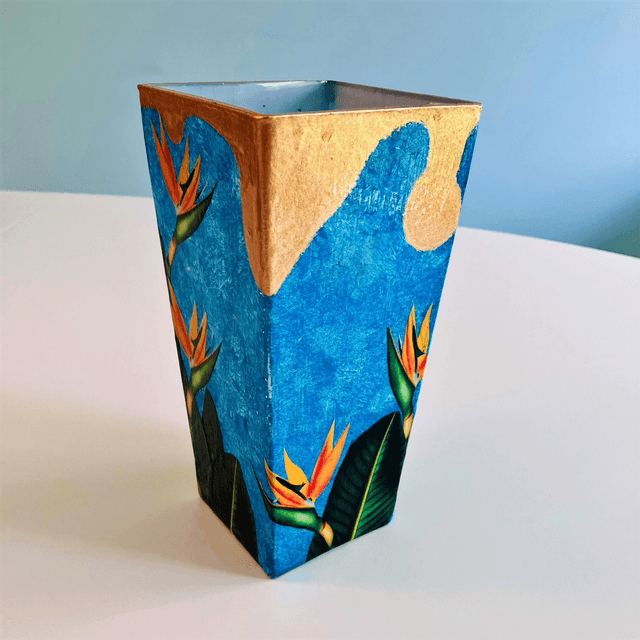 Blue “Strelitzia” Upcycled Flower Vase - House of Frisson