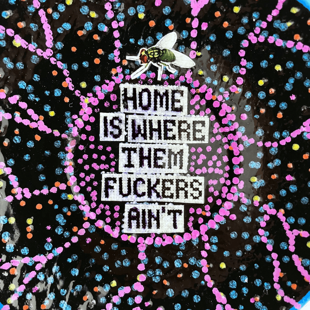"Home is Where Them Fuckers Ain't" Black Upcycled Trinket Dish - House of Frisson