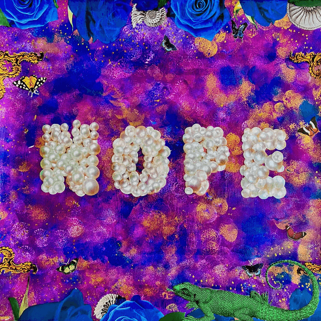 “Nope” Cerise + Blue Upcycled Wall Plate - House of Frisson