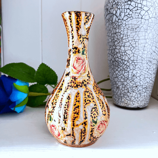 Bronze Upcycled Flower Vase - "Bones & Roses" - by House of Frisson