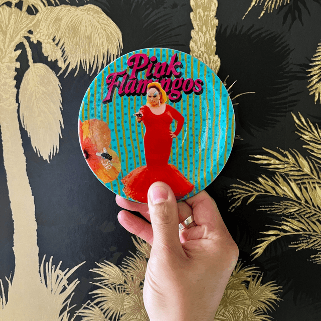 "Pink Flamingos" Green Upcycled Trinket Dish - House of Frisson