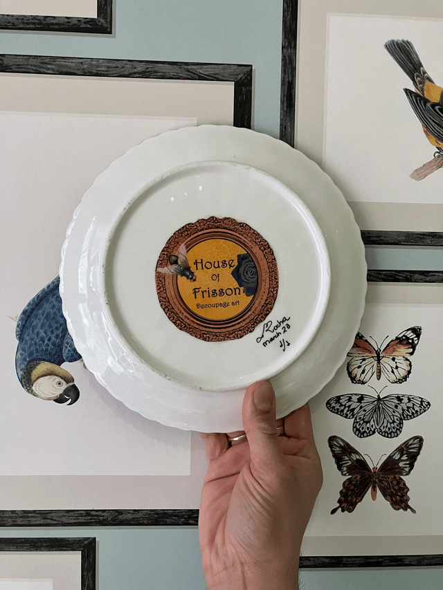 “Horny Devil I Don’t Think So” Green Upcycled Wall Plate - House of Frisson
