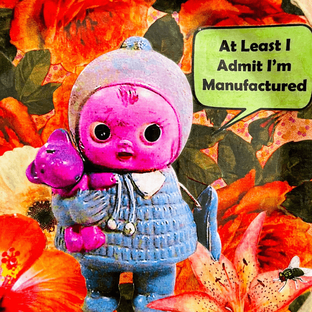 "At Least I Admit I'm Manufactured" Peach Upcycled Wall Plate - House of Frisson