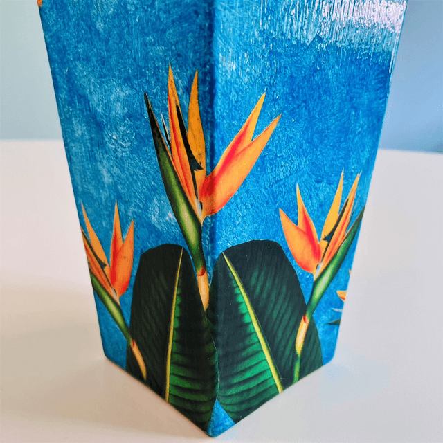 Blue “Strelitzia” Upcycled Flower Vase - House of Frisson