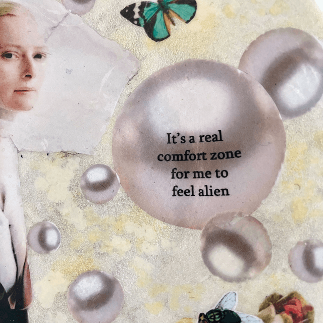 "It's a Real Comfort Zone for Me to Feel Alien" Cream Upcycled Trinket Dish - House of Frisson