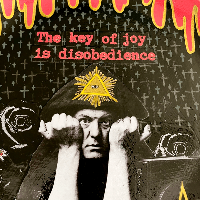 "The Key of Joy is Disobedience" Black Upcycled Wall Plate - House of Frisson