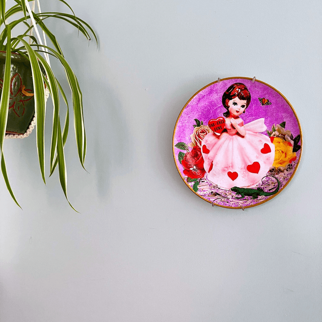 "Tax-Free Love" Purple Upcycled Wall Plate - House of Frisson