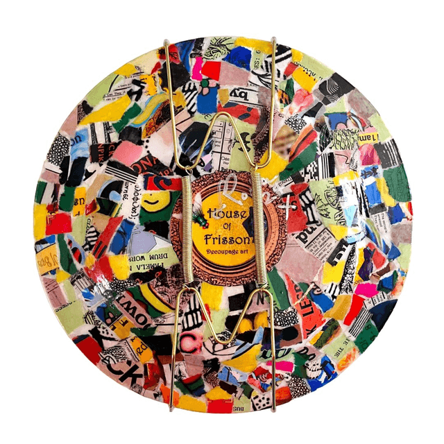 "Be Yourself" Yellow Upcycled Wall Plate - House of Frisson