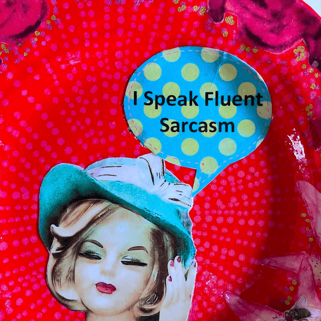 "I Speak Fluent Sarcasm" Red Upcycled Wall Plate - House of Frisson