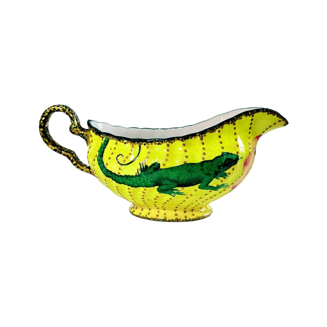 Yellow Upcycled Vase - "Lizard" - by House of Frisson