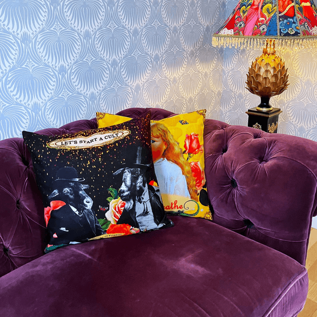 "Let's Start A Cult" Cushion Cover by House of Frisson