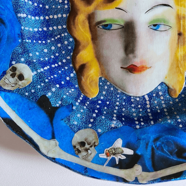 "Maybe Swearing Will Help" Blue Upcycled Wall Plate - House of Frisson