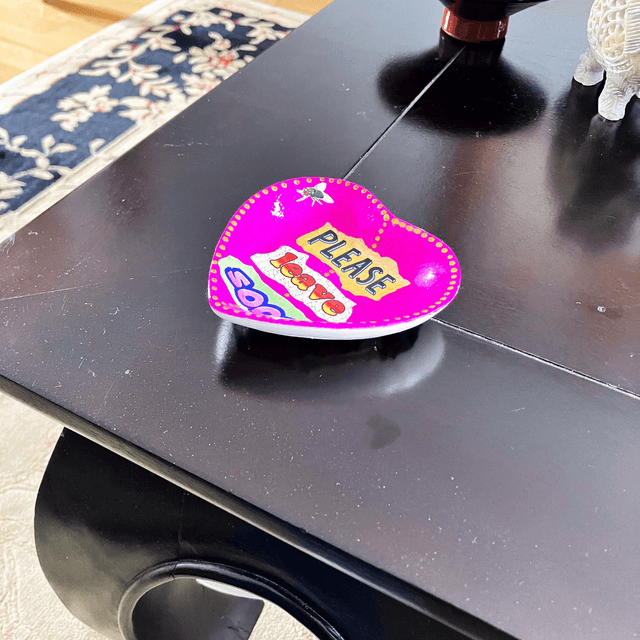 "Please Leave Soon" Neon Purple Upcycled Trinket Dish by House of Frisson