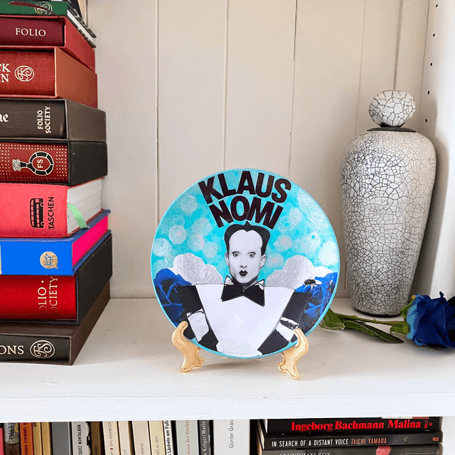 "Klaus Nomi" Aqua Upcycled Wall Plate - House of Frisson