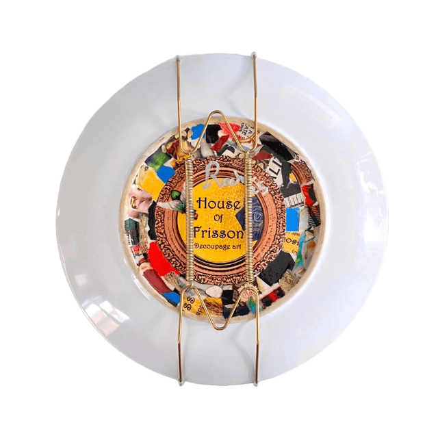 "What Did You Say Your Name Was Again?" Neon Lime Green Upcycled Wall Plate - House of Frisson