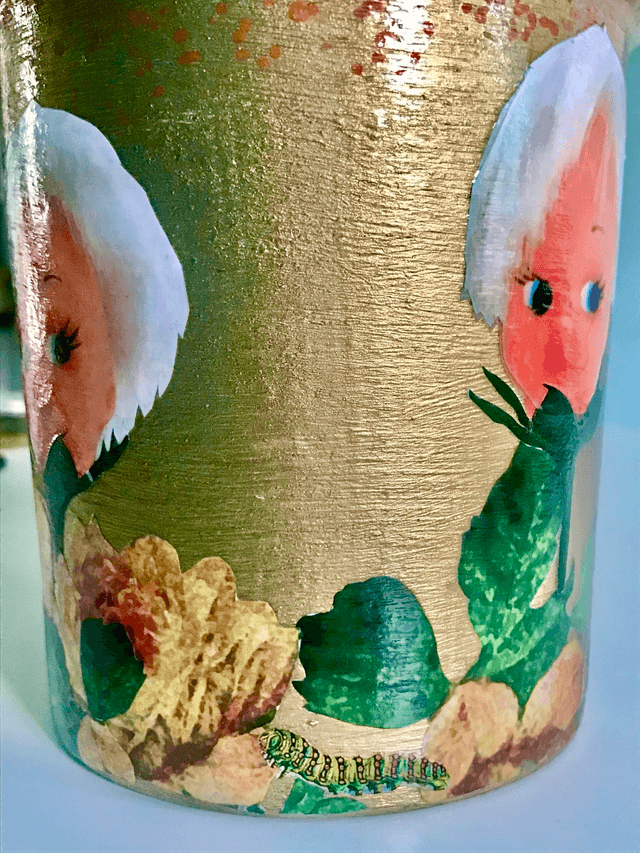 Gold “Doll Face Flower” Vase/Plant Pot/Utensil Holder - House of Frisson