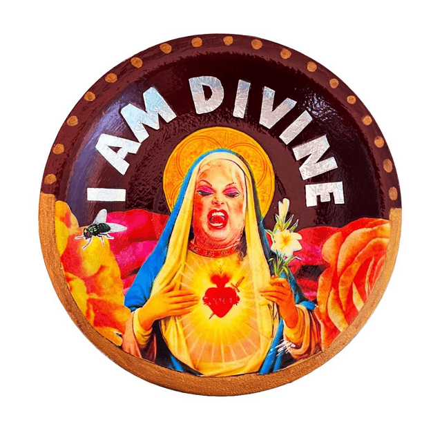 "I Am Divine" Maroon Upcycled Trinket Dish - House of Frisson