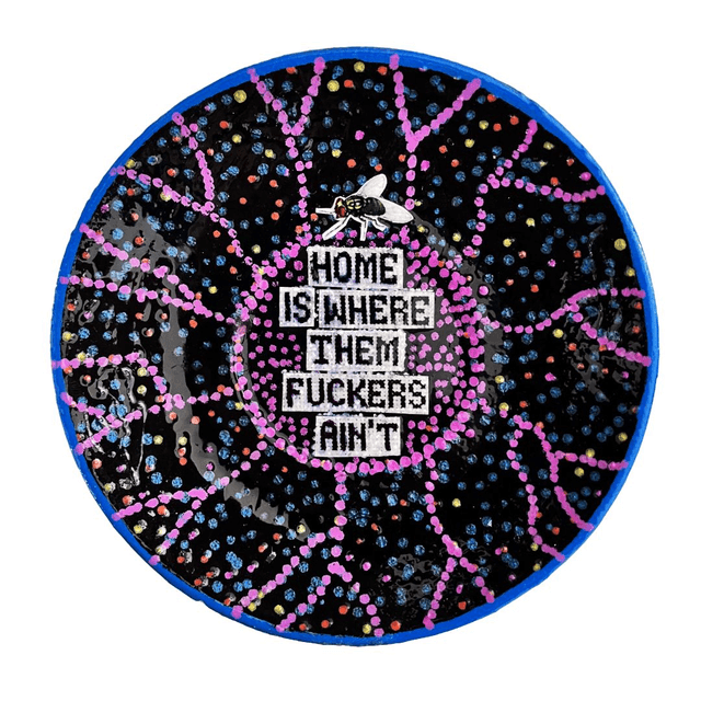 &quot;Home is Where Them Fuckers Ain&#039;t&quot; Black Upcycled Trinket Dish - House of Frisson