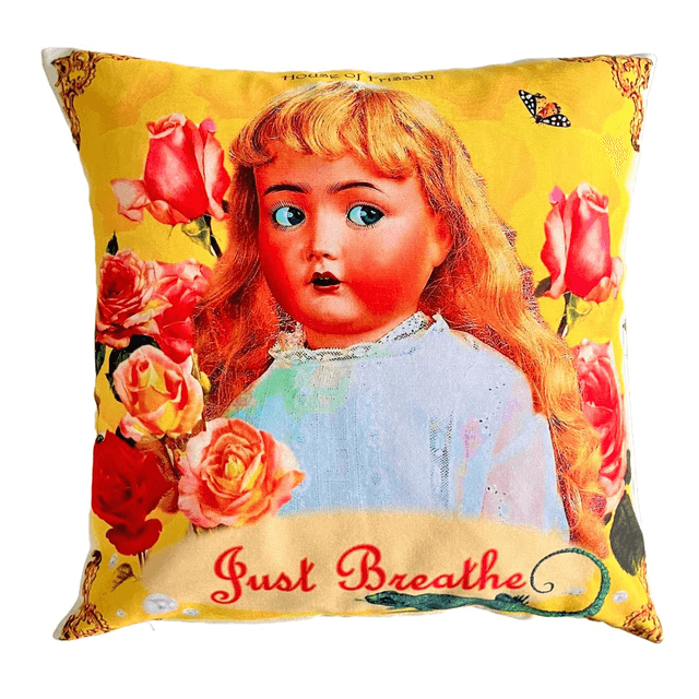“Just Breathe” Cushion Cover by House of Frisson